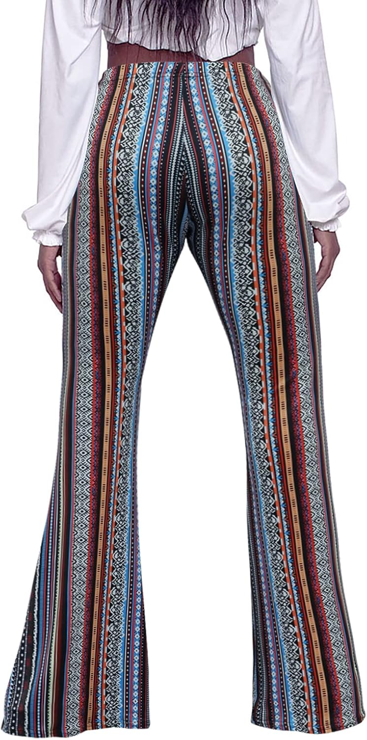 Women High Waisted Bell Bottom Yoga Pants Paisley Floral Flared Leggings image 2
