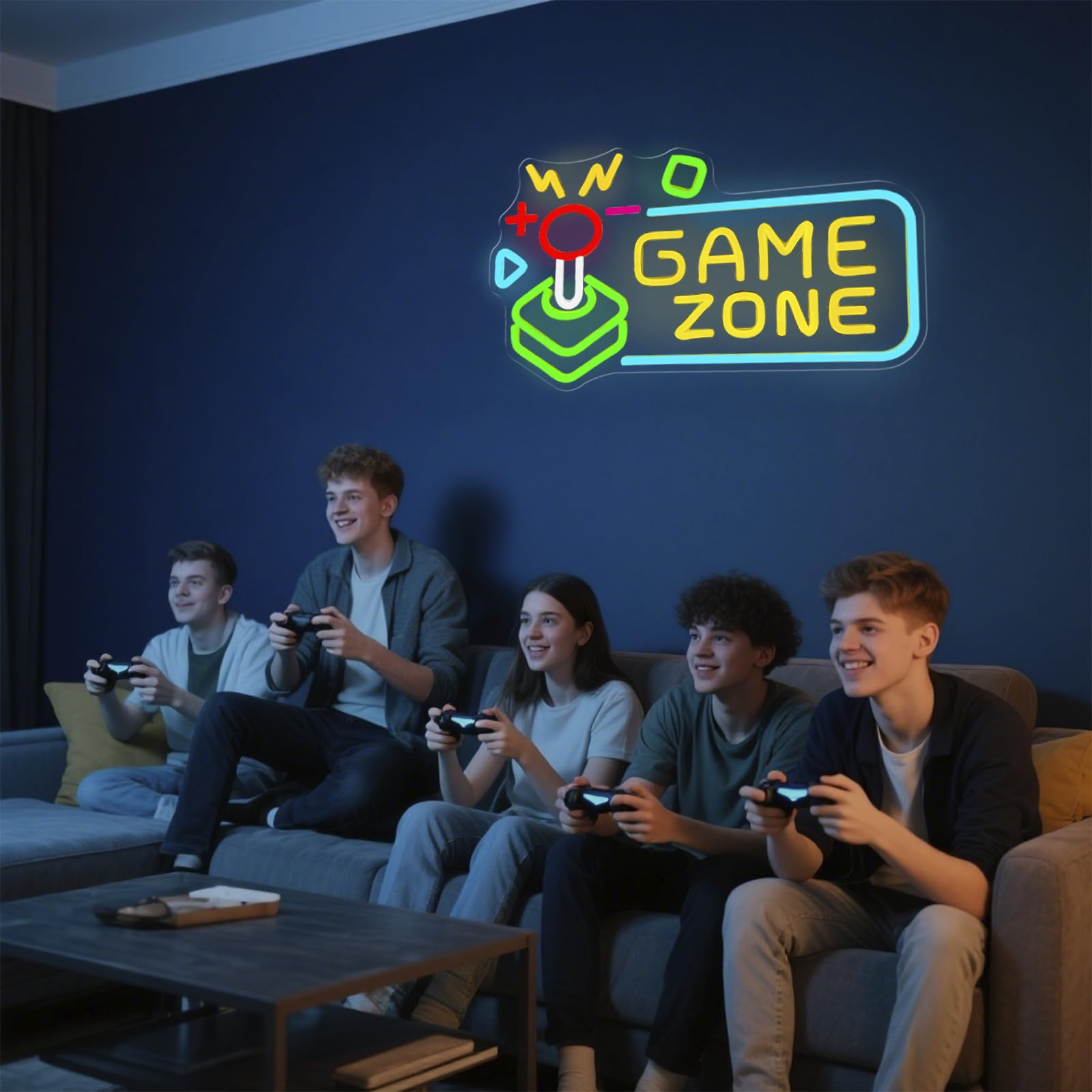 Letrero de neón de zona de juegos para decoración de habitación de jugadores, intensidad regulable, letrero de neón LED para juegos, dormitorio, hogar, fiesta, regalos para jugadores, niños