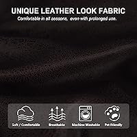 Vista 145 de Fundas para sillas reclinables con aspecto de cuero, funda elástica de 4 piezas, funda suave para silla reclinable, protector de muebles lavable