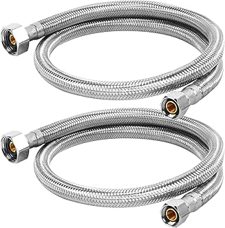 30" Faucet Supply Line, 3/8" Comp x 1/2" FIP Stainless Steel Kitchen Faucet Hose Connector, For Common & Medium-sized Residence with Moderate Distance (2-Pack)