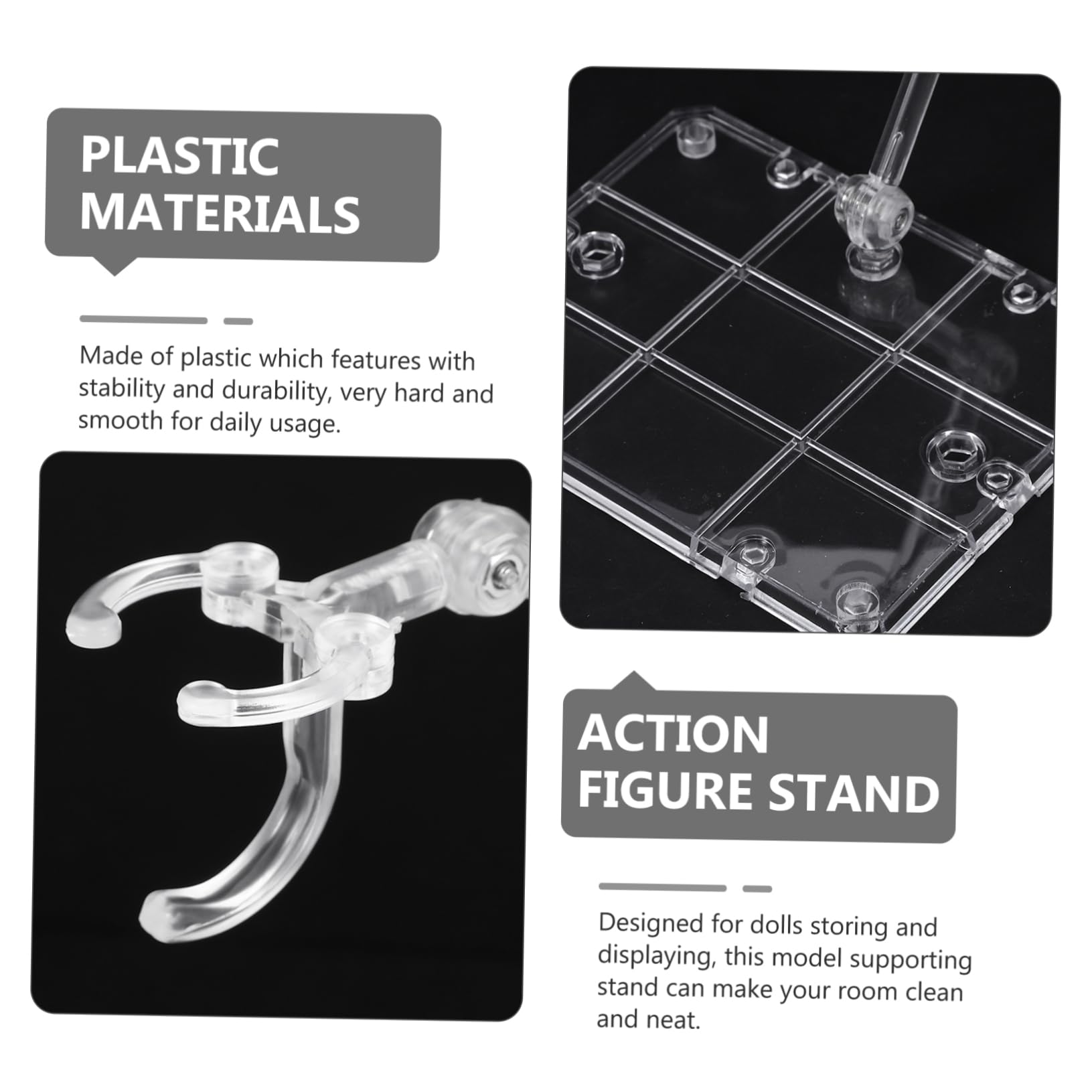 Podstawka do figurek akcji, stojak na figurki z tworzywa sztucznego, stojak na biurko, akcesoria dla lalek, model robota, plastik, biurko, trzy generacje