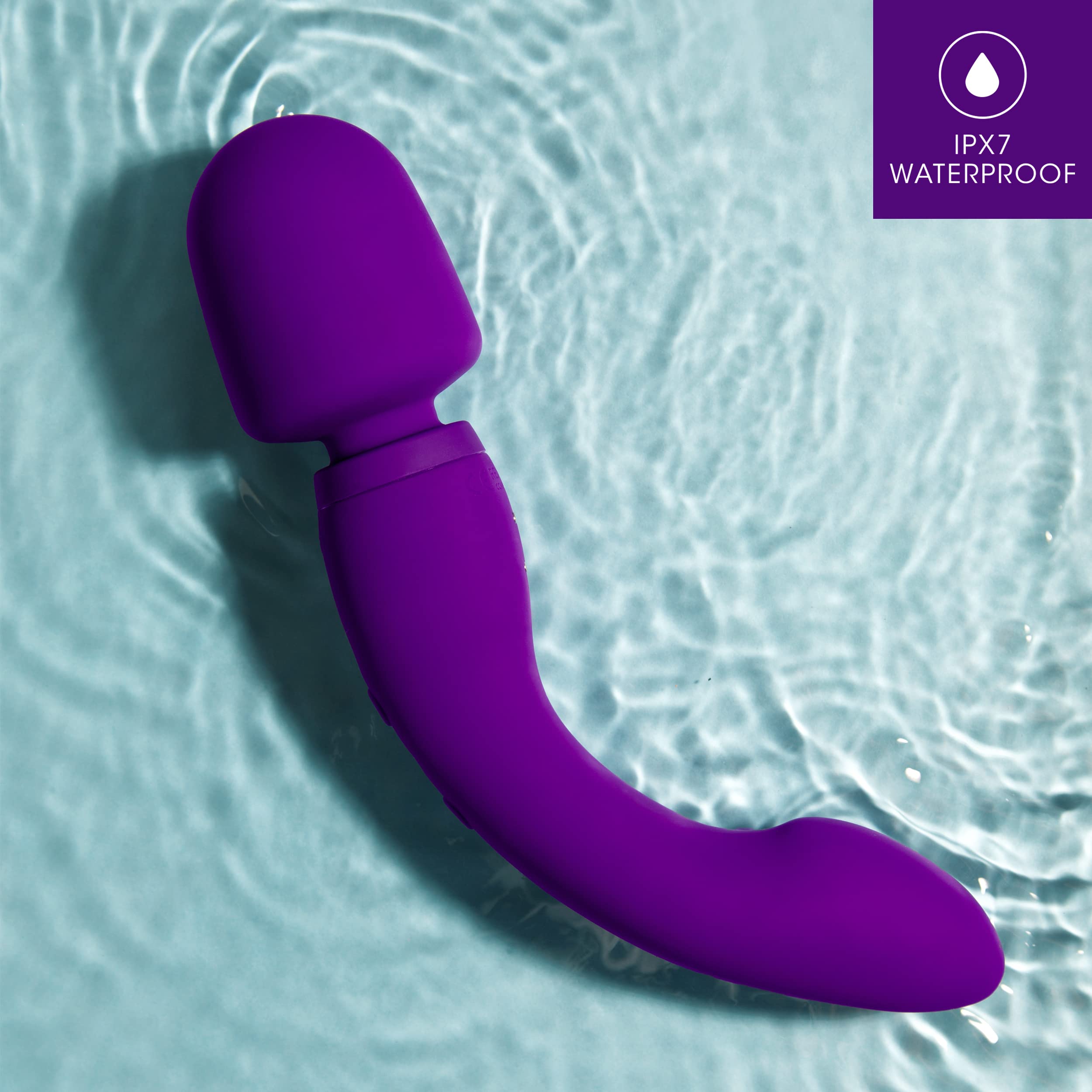 Blush Wellness Dual Sense - Innovative Touch Sensitive Ultra Soft Silicone Massage Wand - Target Sore Muscles- 10 Powerful Rumbly Vibration Functions On Both Ends of Massager - IPX7 Waterproof
