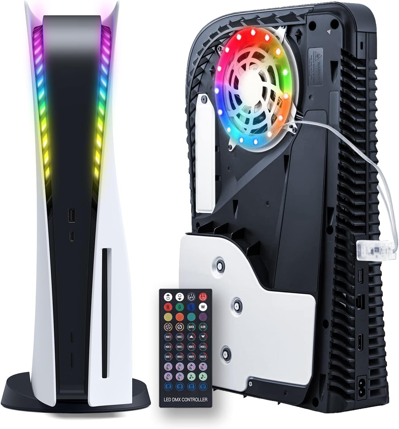 FC22 LED Light Strip for PS5, Music Synchronized 8 Color RGB Ring LED Lights Kit Accessories Compatible with Playstation 5 Console Digital Edition & Regular Edition (400 Effects)