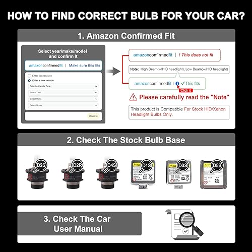 Miniatura 4 de WinPower D3S Bombilla para faro delantero de xenón HID, 8000K, color blanco azul hielo, 35W, base de cánulas de metal, luz alta y baja de repuesto,