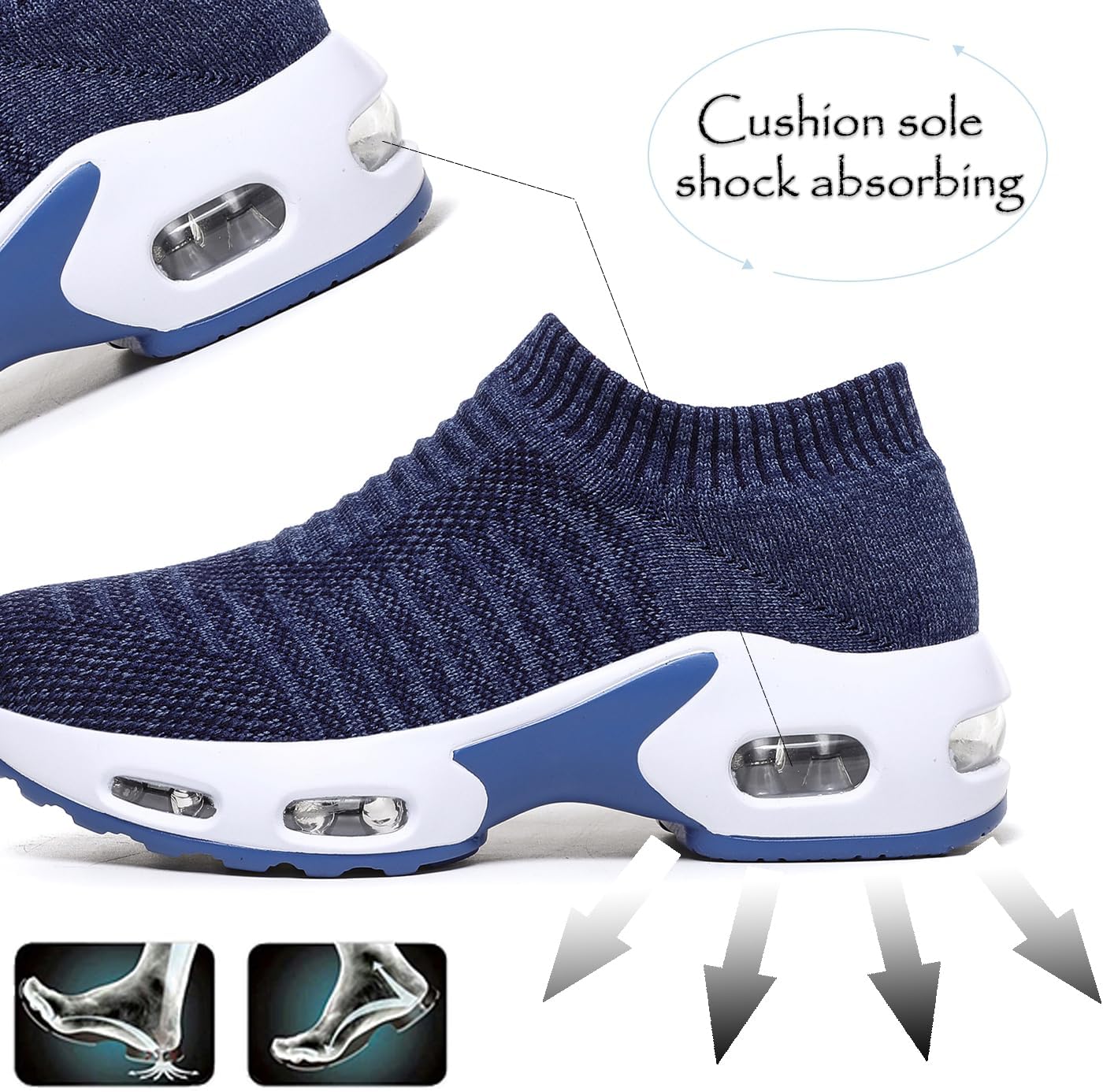 DimaiGlobal Women's Walking Shoes Sock Sneakers Slip On Comfort Mesh Fashion Cushion Lady Girls Modern Jazz Dance Easy Shoes Wedge Platform Loafers - Image 6