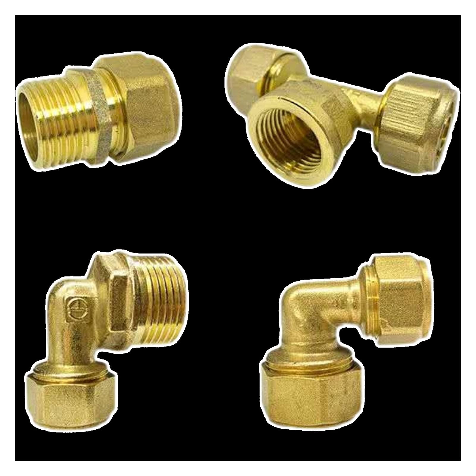 Divisor de manguera, conector de grifo 32 Junta de cobre Tubería de plástico de aluminio de 1 pulgada Accesorios de cobre Codo en T de una pulgada Accesorios de tubería de plomería Diámetro variable 6