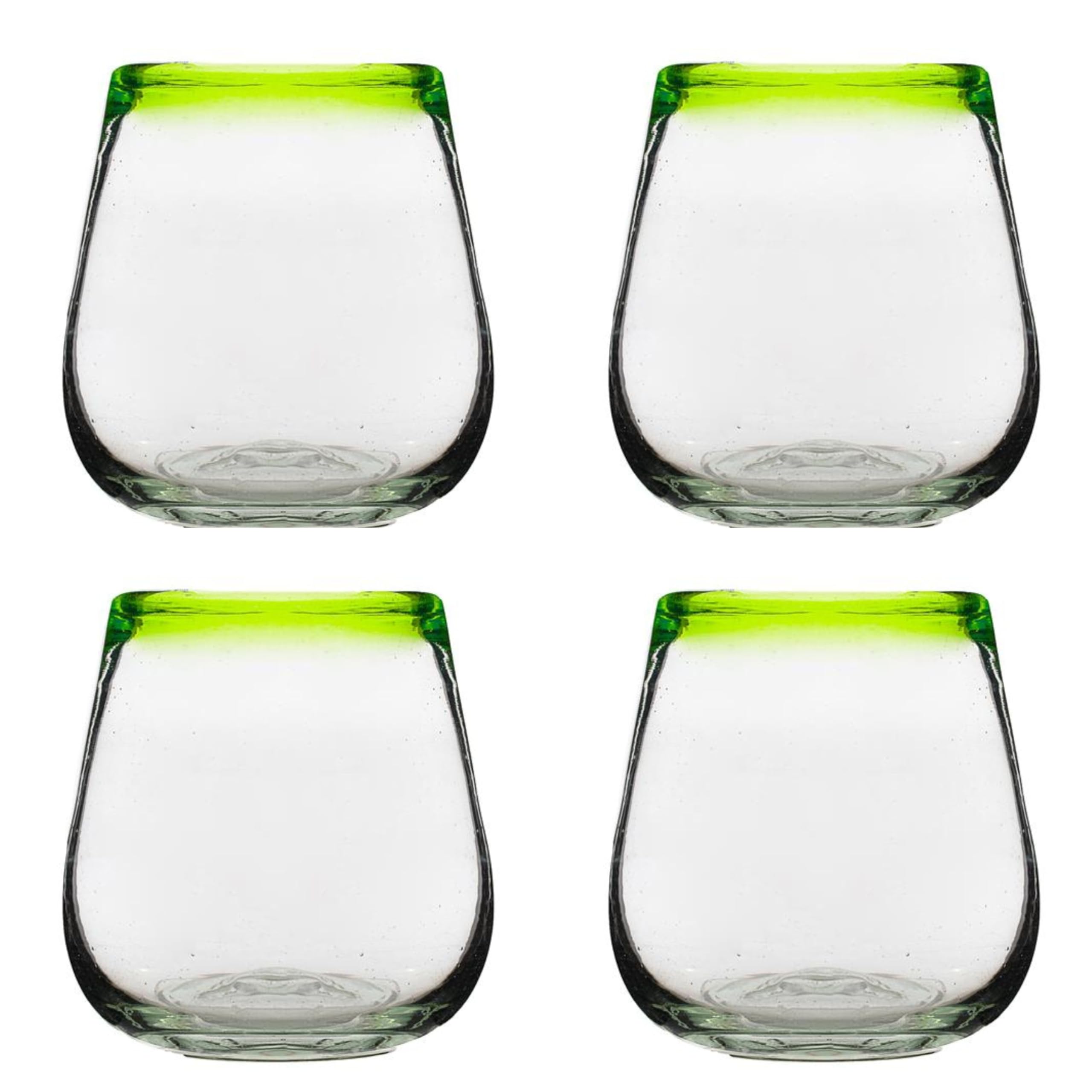10 Strawberry Street Stemless Wine / Lime Rim / Farmhouse Wine Glasses