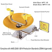 Vista 6 de Estación de lavado de ojos de emergencia montada en la pared – Yeipower Estación de lavado de ojos portátil de primeros auxilios Señal de riego