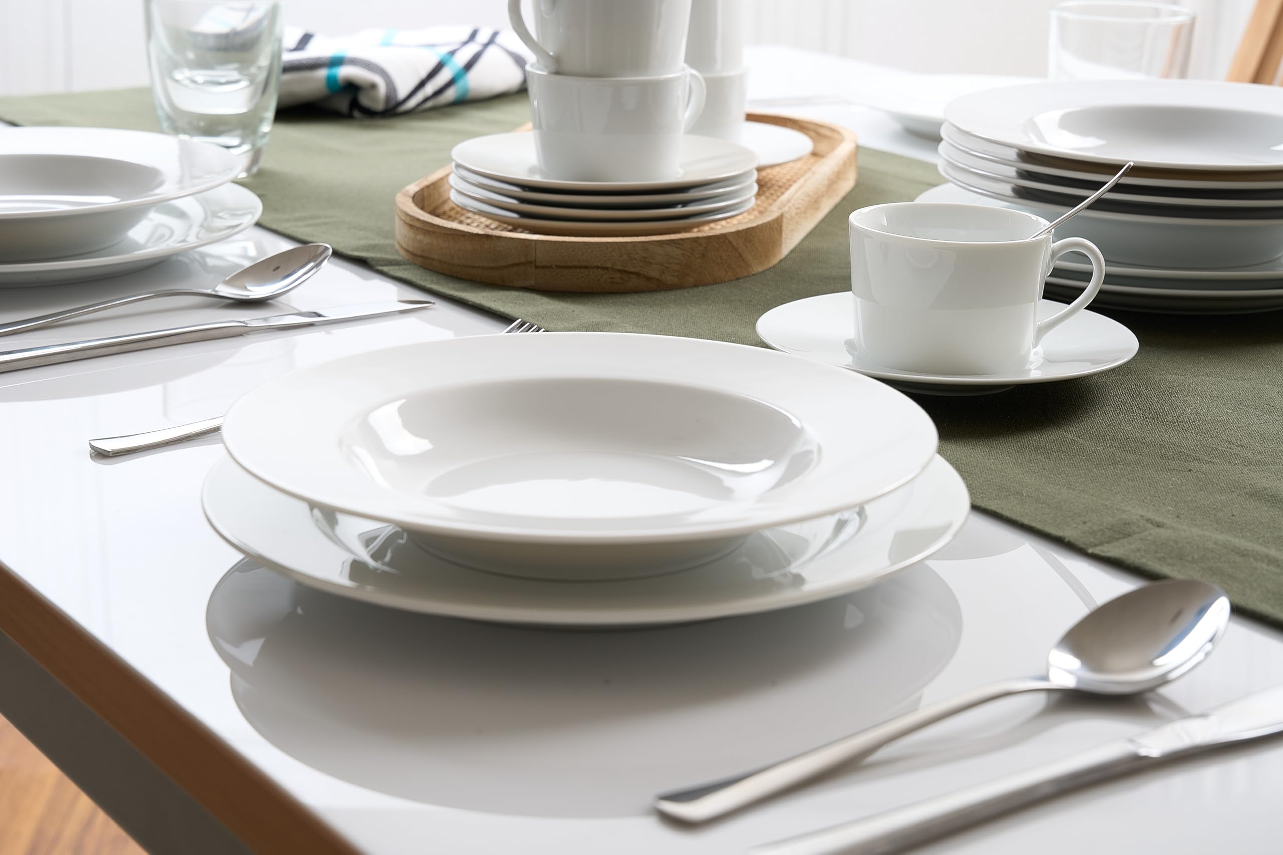 Retsch Arzberg Heike Weiss Suppenteller 23cm, Set 6-teilig/Porzellan/uni weiss, rund