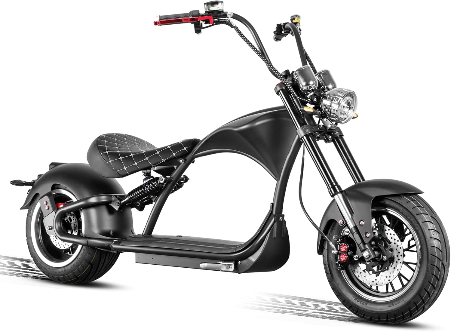 eAhora DOT Approved M1P Electric Motorcycle for Adults, 37MPH 2000W Motor 60V 30Ah Lithium Battery 40 Miles Range, Full Suspension Dual Hydraulic Brakes, 2 Person Commuting Street Legal Bike