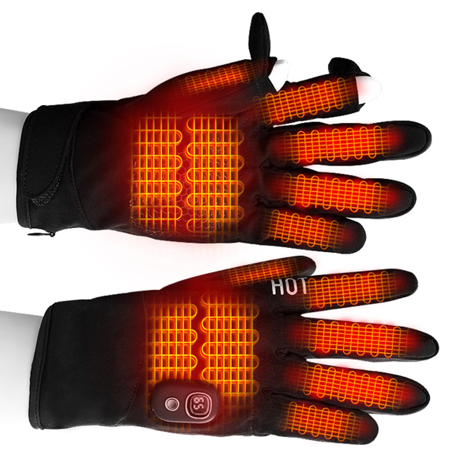Xuancai Guantes térmicos eléctricos a prueba de frío, calefacción ajustable con forro, compatibles con pantallas táctiles de invierno