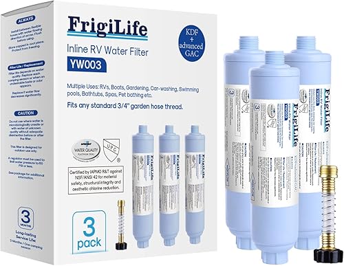 Filtro de agua para autocaravana, NSFANSI 42, para vehículos marinos, barcos, campistas, para beber, lavar, jardinería, camping, plantación, spa,