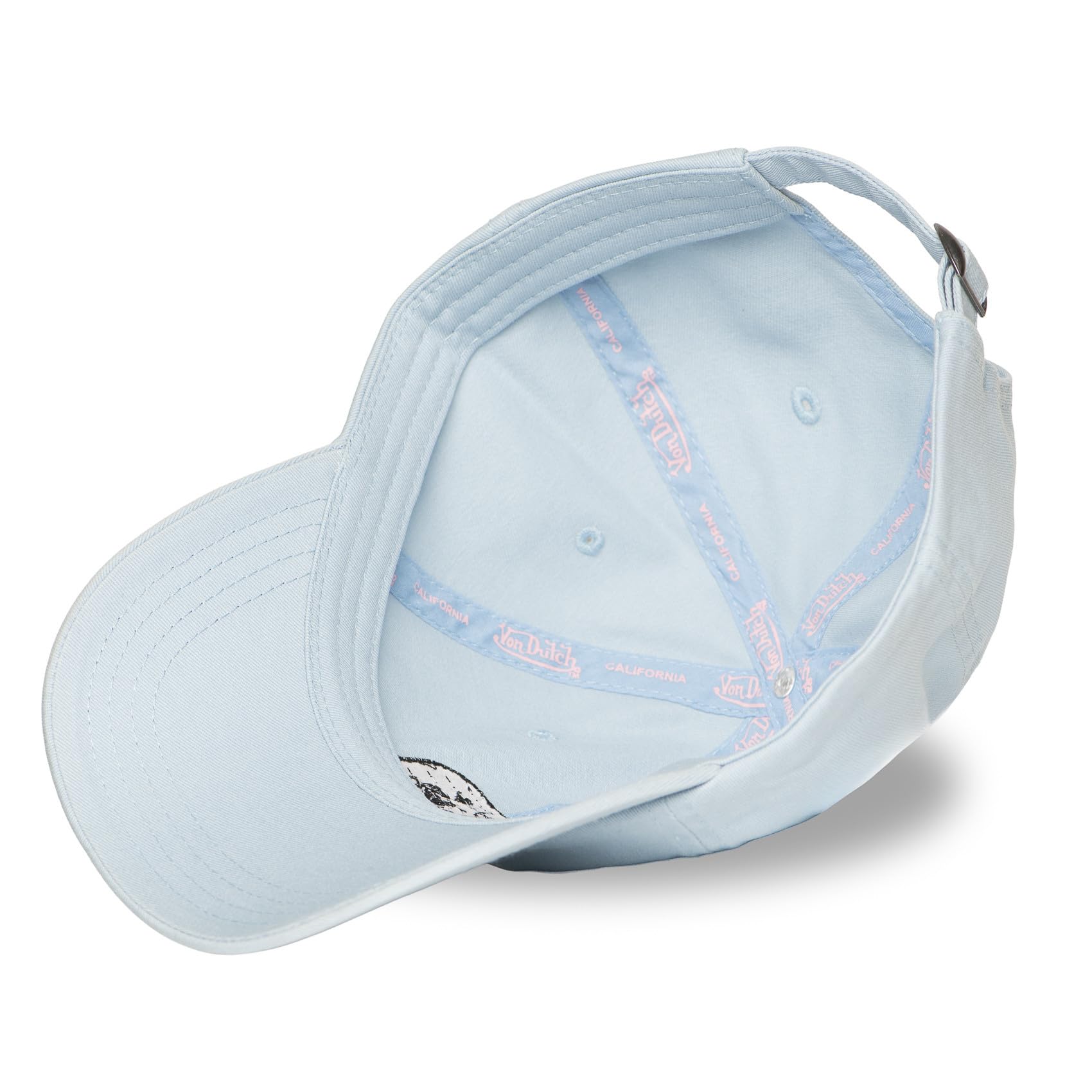 Von Dutch Klasyczna czapka z daszkiem bawełniana, jasnoniebieska, regulowana z haftowanym logo