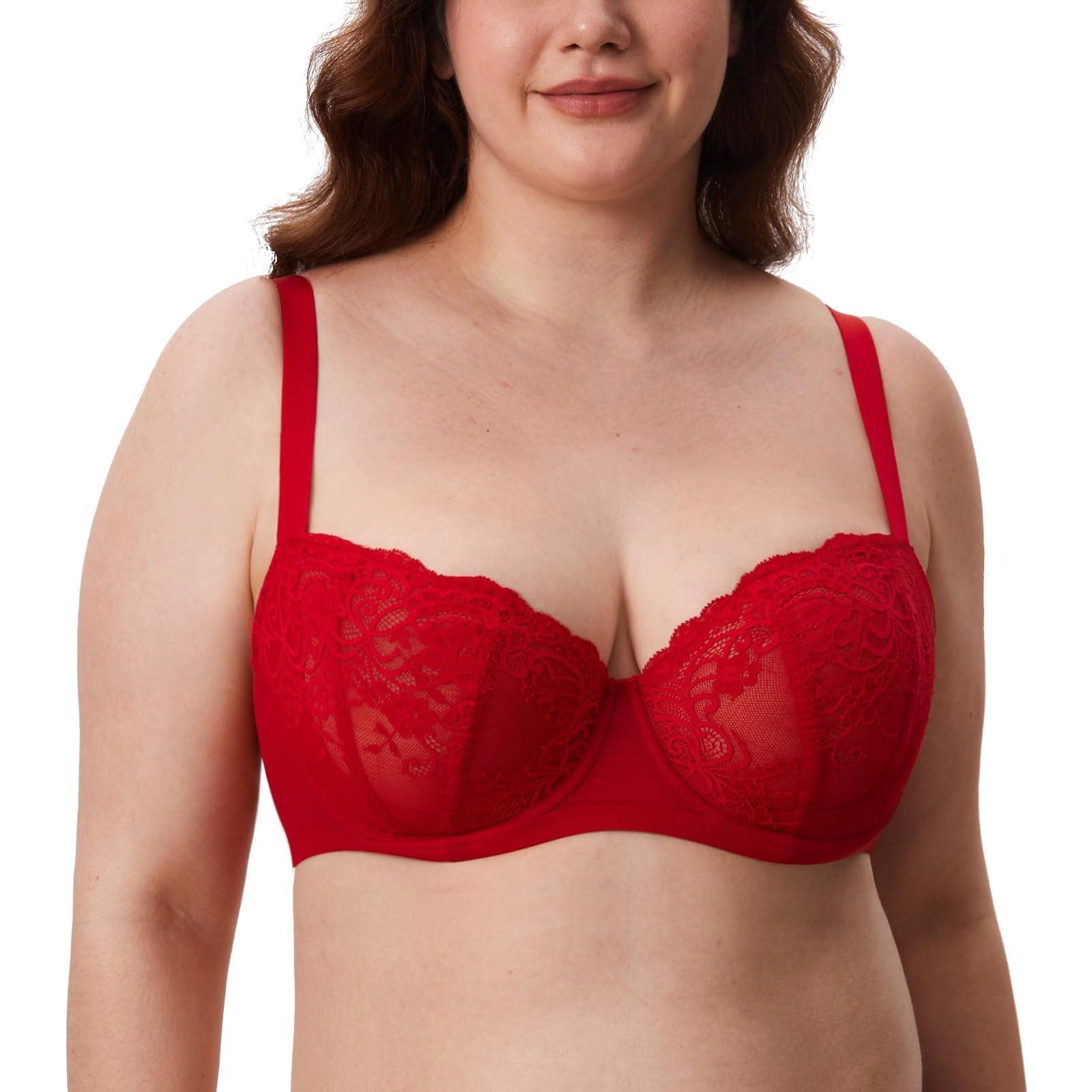 DELIMIRA Balconette Lace Bra Plus Size