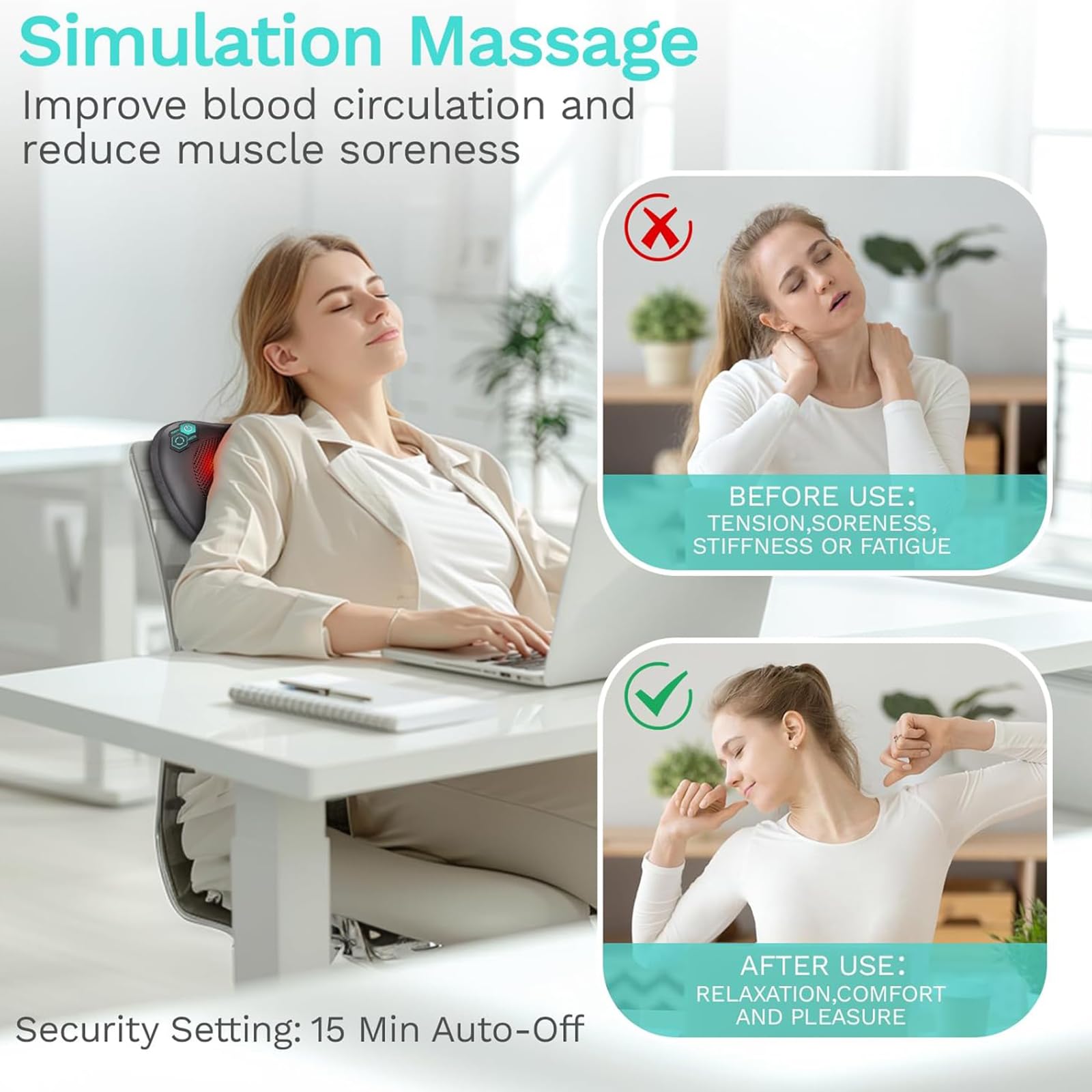 Cuscino Massaggiatoreelettricopercuoiocapelluto,massaggiatore Portatile Per Collo E Schiena,7 Velocità Regolabili E Temporizzazione 15-45 Min,rilassare I Nervidelcuoio Capelluto,personnoprofondo