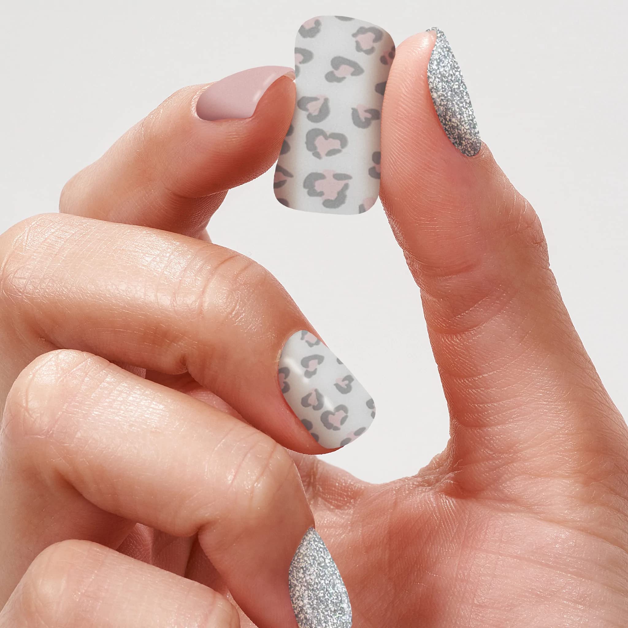 Amazon.com: Semi Cured Gel Nail Strips Pink Leopard Print by Jelcie -  No-Soak Gel Polish Wraps Cure Under Any UV Light. Kit Includes 20 Stickers,  1 prep pad, 1 File, 1 Cuticle