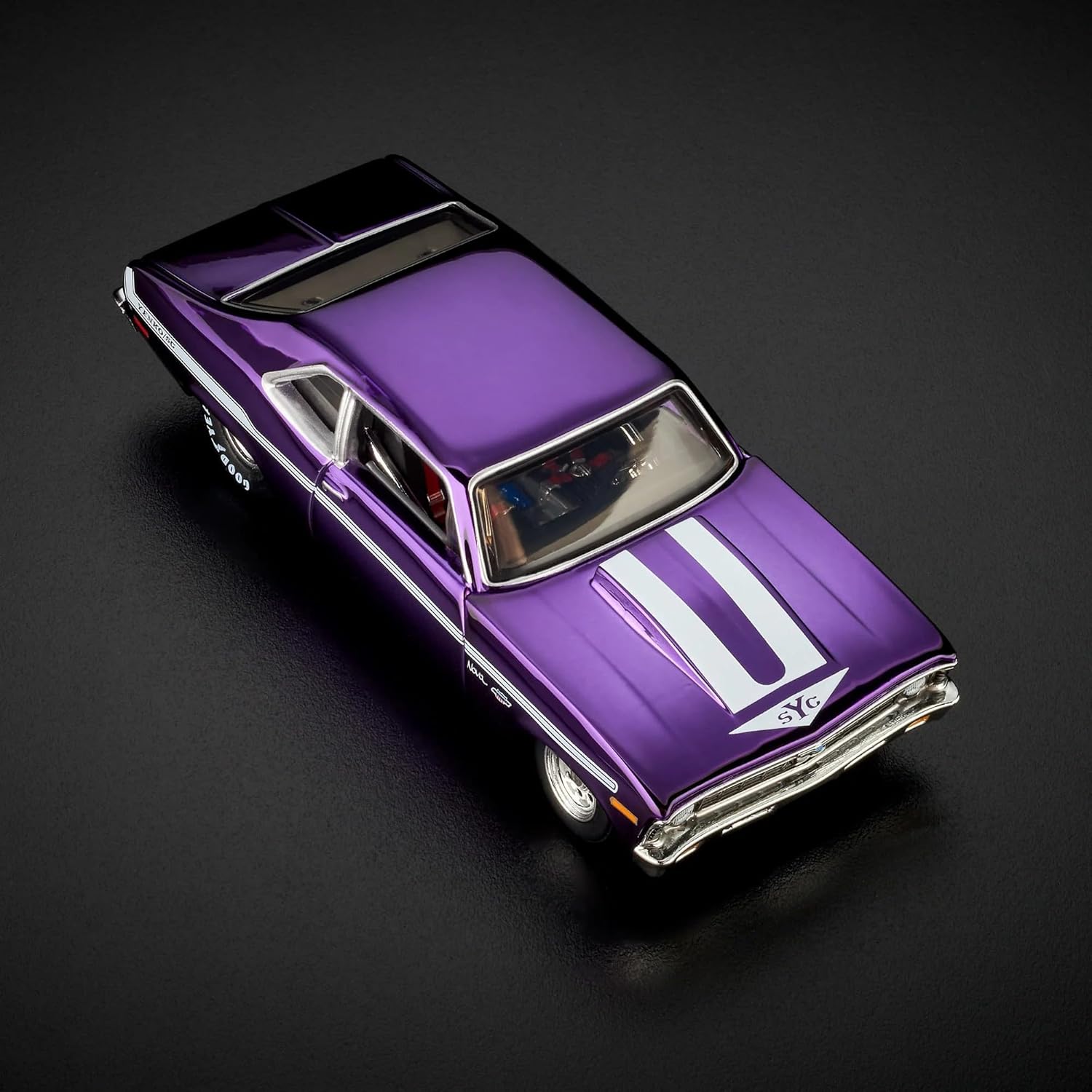 Hot Wheels RLC 1972 Chevy Nova SS – Spectraflame Purple, Real Riders Pro Strip Wheels, Premium 1:64 Diecast Collectible, Metal Body & Chassis, Limited Edition