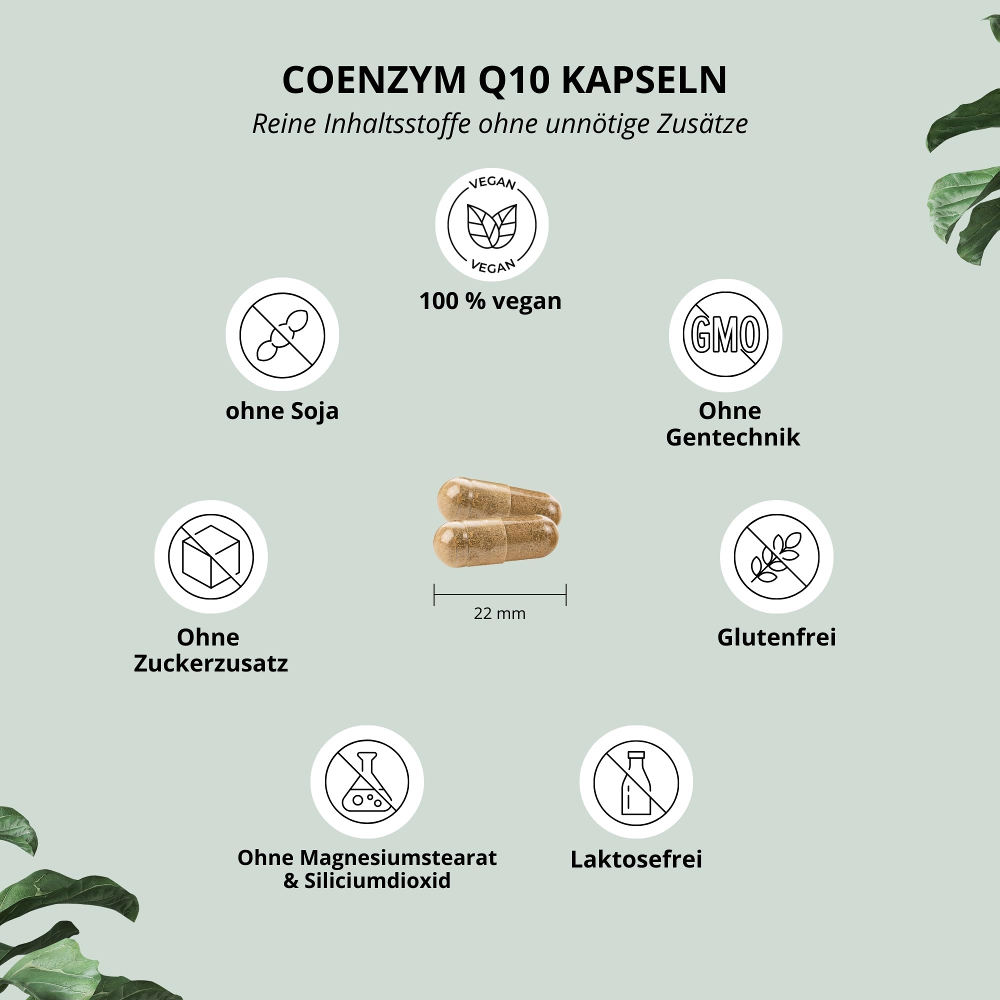 Nutri + Q10 Capsule alto Dosaggio - 120 Pillole 100 mg di Coenzima Q 10 per Capsula - Ubichinone vegano alta Qualità da Fermentazione senza Additivi inutili