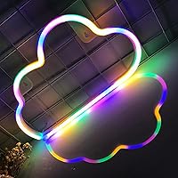 Vista 59 de Cloud Neon Signs, LED Light for Wall Decor, Battery or USB Powered for Bedroom Aesthetic Teen Girl Kid Room Christmas Wedding Party (White)
