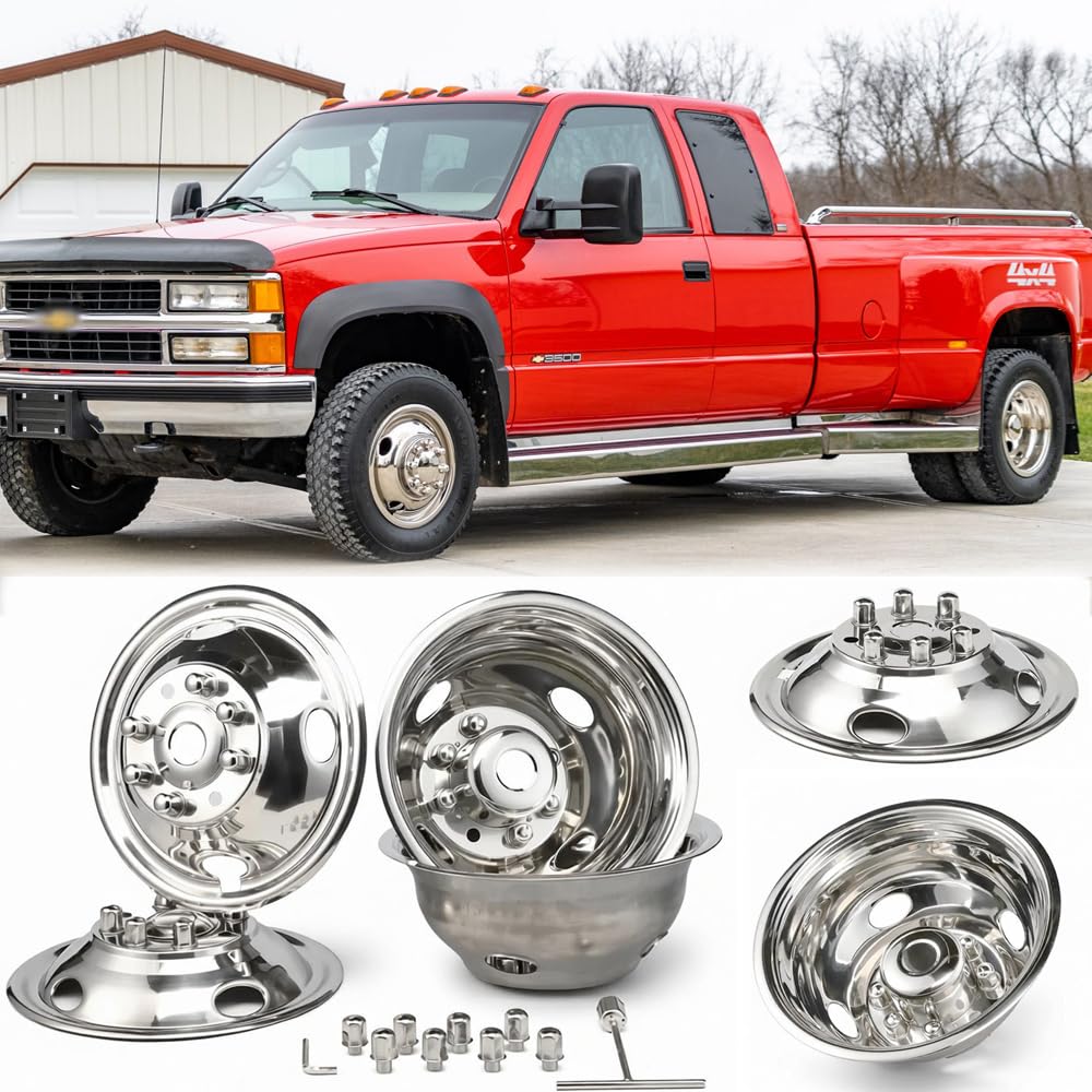 4pc 16" Wheel Simulators Fit For Chevy GMC 3500,F350,350/E450 Van,Ram 3500