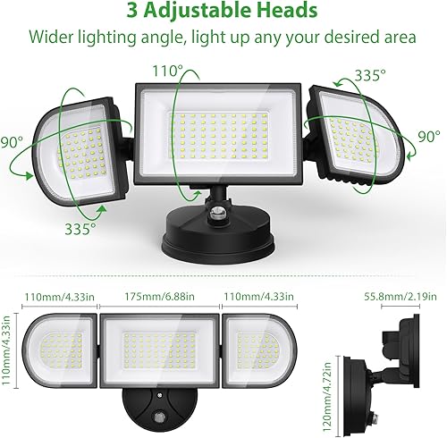 Miniatura 7 de iMaihom Iluminación exterior de 100 W del anochecer al amanecer con control remoto, 9000 lm de brillo ajustable luces de inundación al aire libre, 2