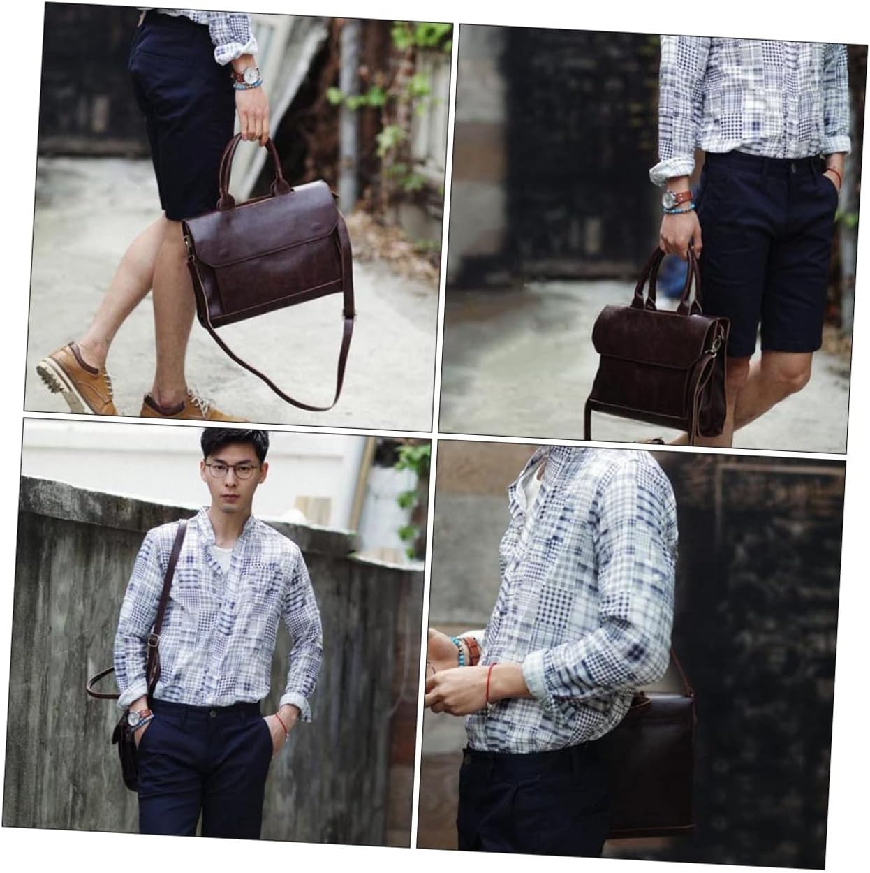 1pc Pu Leather Business Briefcase for Men Portable Laptop Bag Shoulder Strap Fashionable Computer Handbag for Business Travel and Daily Use
