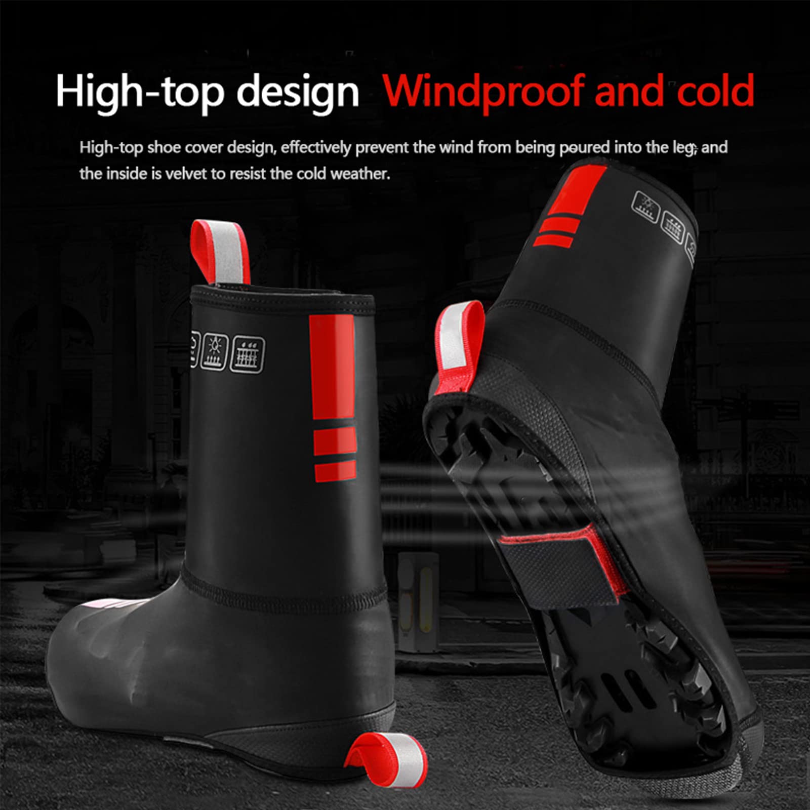 Cubrezapatillas de Ciclismo Fundas para Botas Impermeables a Prueba de Polvo Invierno Deportes al Aire Libre Cálido Térmico Cubrezapatillas de Ciclismo Botines de Bicicleta de Carretera/Montaña