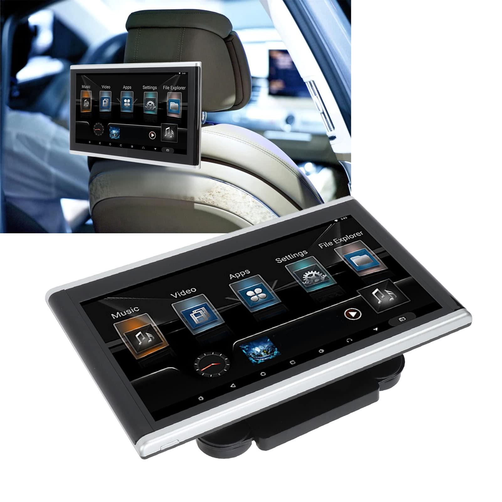 Monitor de reposacabezas de coche reproductor de DVD de reposacabezas de pantalla táctil fácil de instalar para Android 9,0