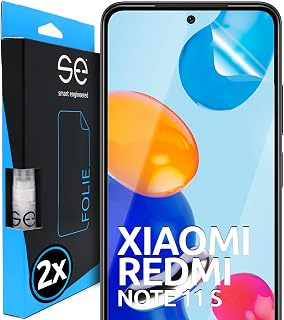 2x se® 3D SCHUTZFOLIE Transparent für Xiaomi Redmi Note 11s,Selbstheilend, 100% Fingerabdruck & FaceID kompatibel, einfache blasenfreie Installation, Ultra-Klar, Stoß-Kratzfest, aus Deutschland