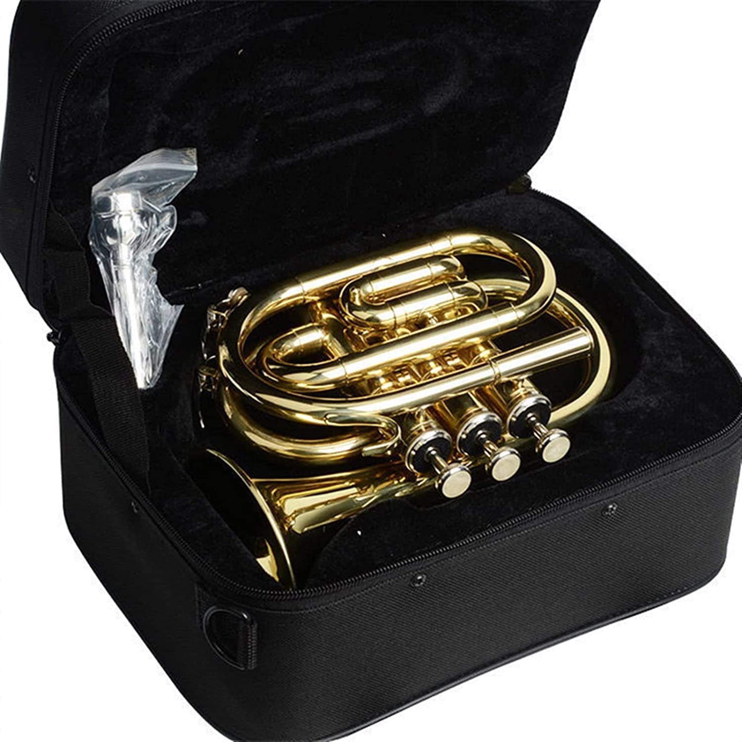 Trompetas, Mini Trompeta Profesional Trompeta Profesional Si Bemol Trompeta de Palma Trompeta de Bolsillo Mini Trompeta Corneta Tres Llaves Trompeta pequeña Tres Tonos