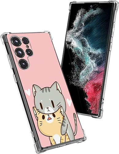 Miniatura 2 de Beaucov Funda para Galaxy S22 Ultra protección contra caídas de gato verde amarillo a prueba de golpes funda protectora de cuerpo completo