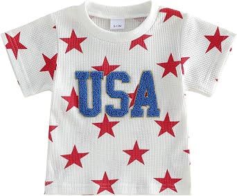 YINGISFITM Toddler Baby Boy 4th of July Shirt Short Sleeve USA T Shirt Fourth of July Outfit Independence Day Clothes