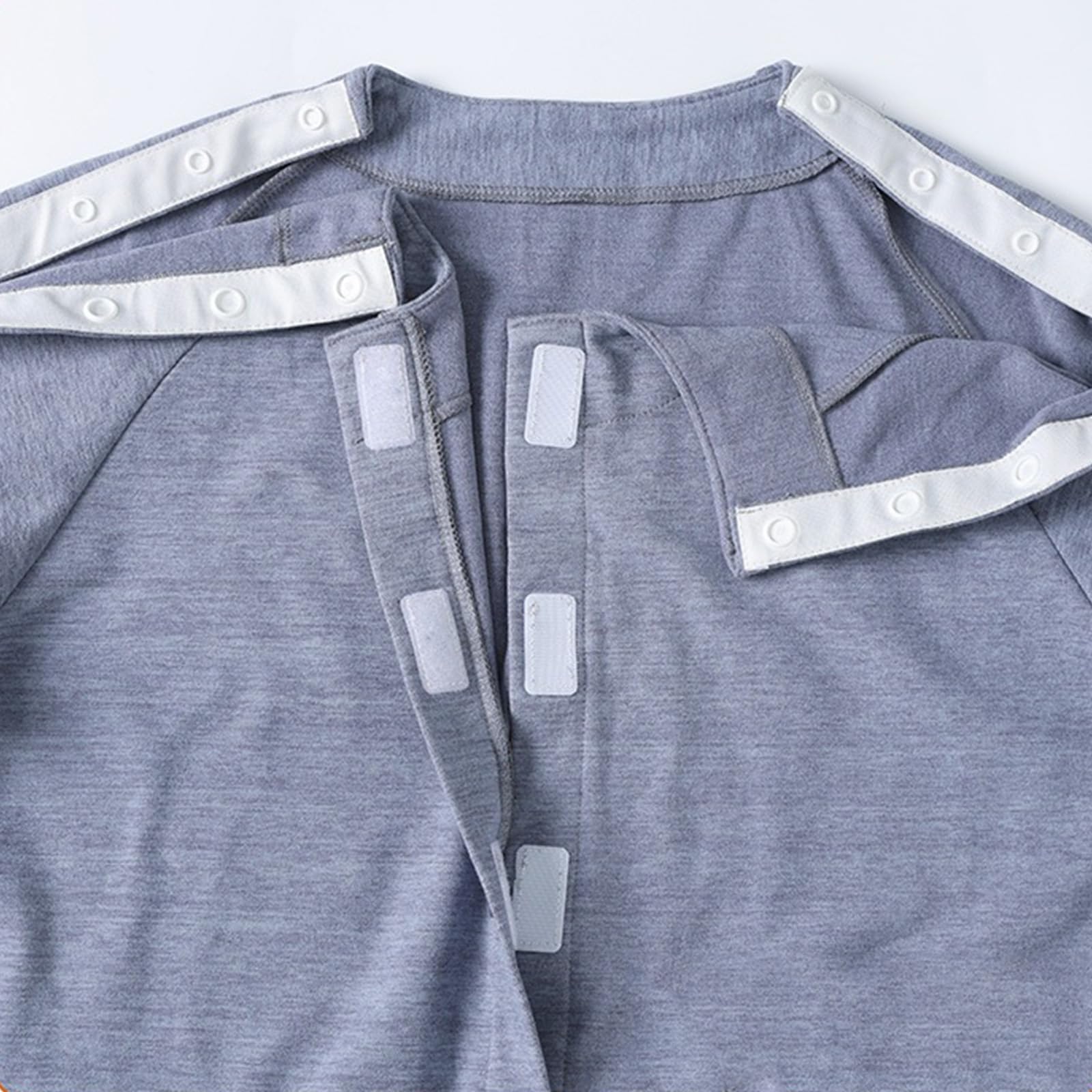 Ropa para el cuidado del paciente, Medical Patient Clothes For Bedridden And Post Surgery In Pink And Grey, Multiple Sizes(Grijs,XXL)