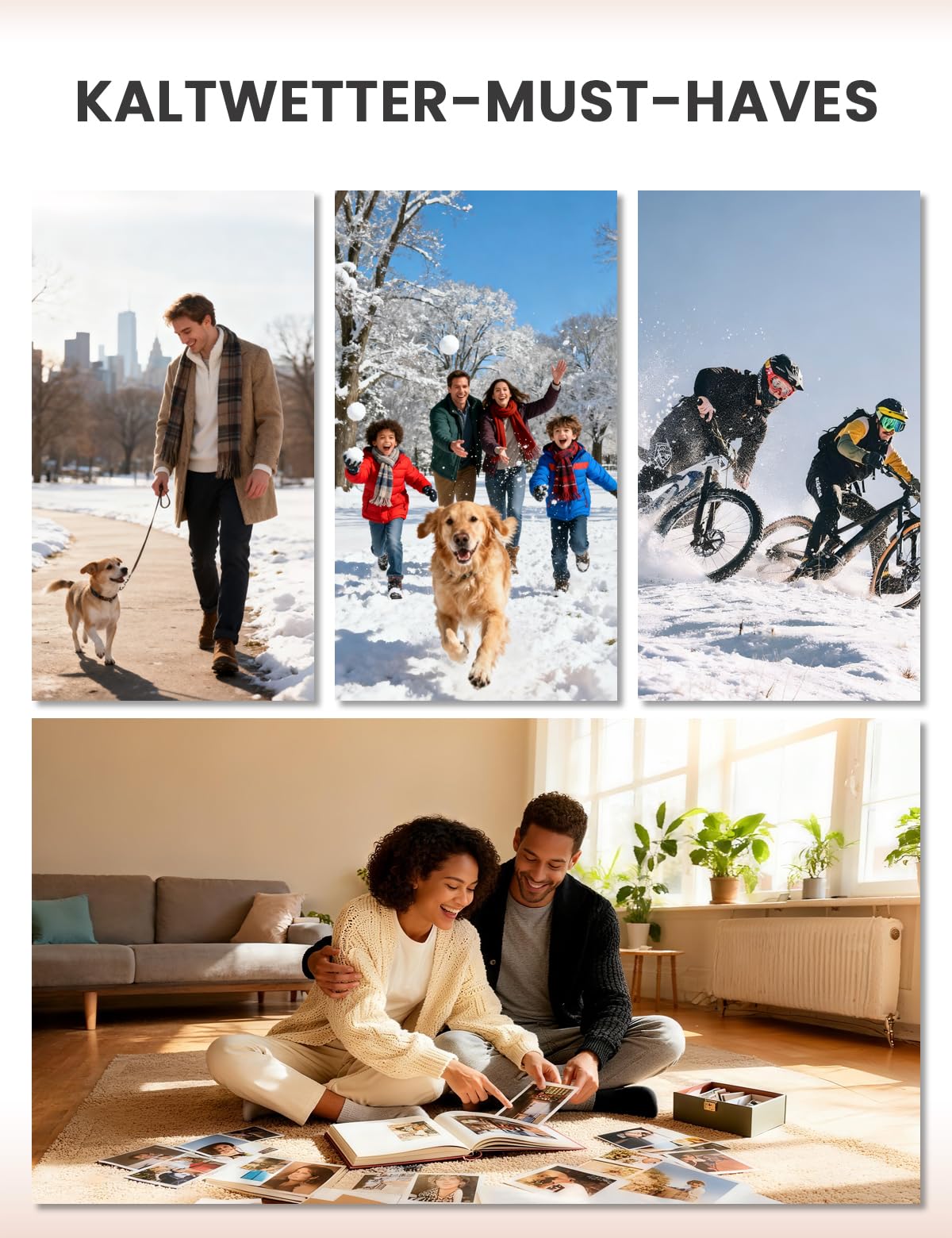 Thermounterwäsche Herren, Winter Skiunterwäsche mit Innenfleece Funktionsunterwäsche Set für Winter -10℃~0℃ Pendeln & Sportarten