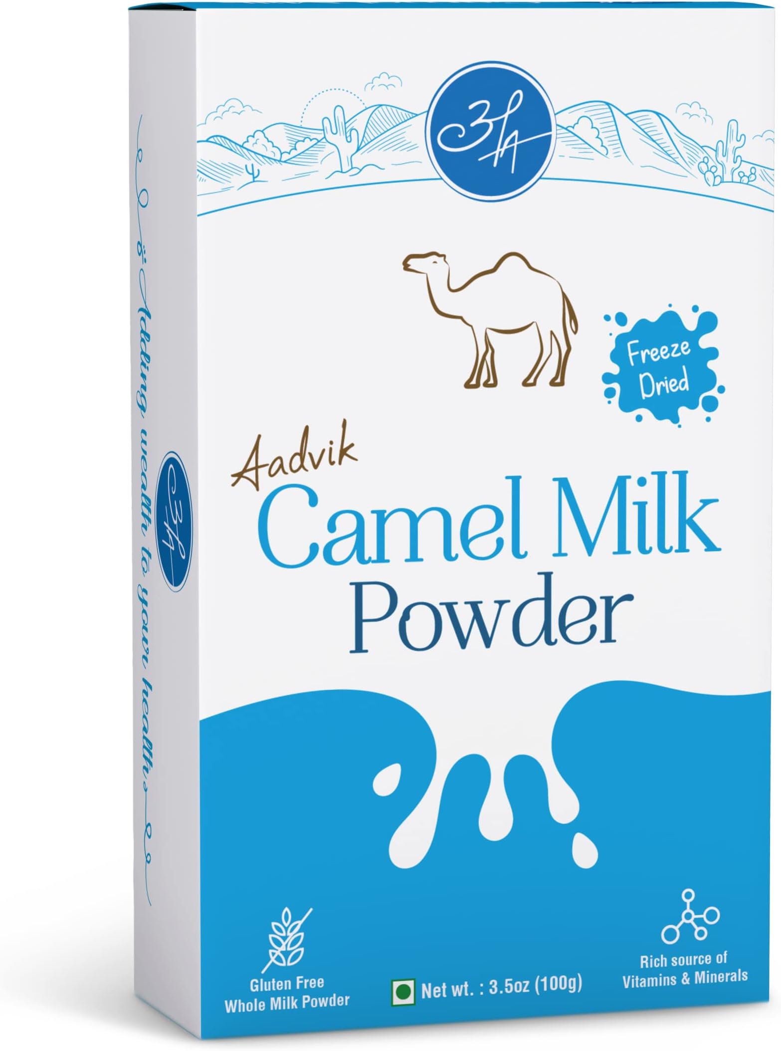 Aadvik Camel Milk Powder | Freeze Dried | Pure and Natural | 20g X 5 Sachets | 100 GMS