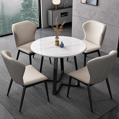 Miniatura 15 de YVYKFZD 5 Piece Kitchen Dining Table Set, Office Reception Room Club Table and Chair Set, Small Round Conference Table, Simple Coffee Table