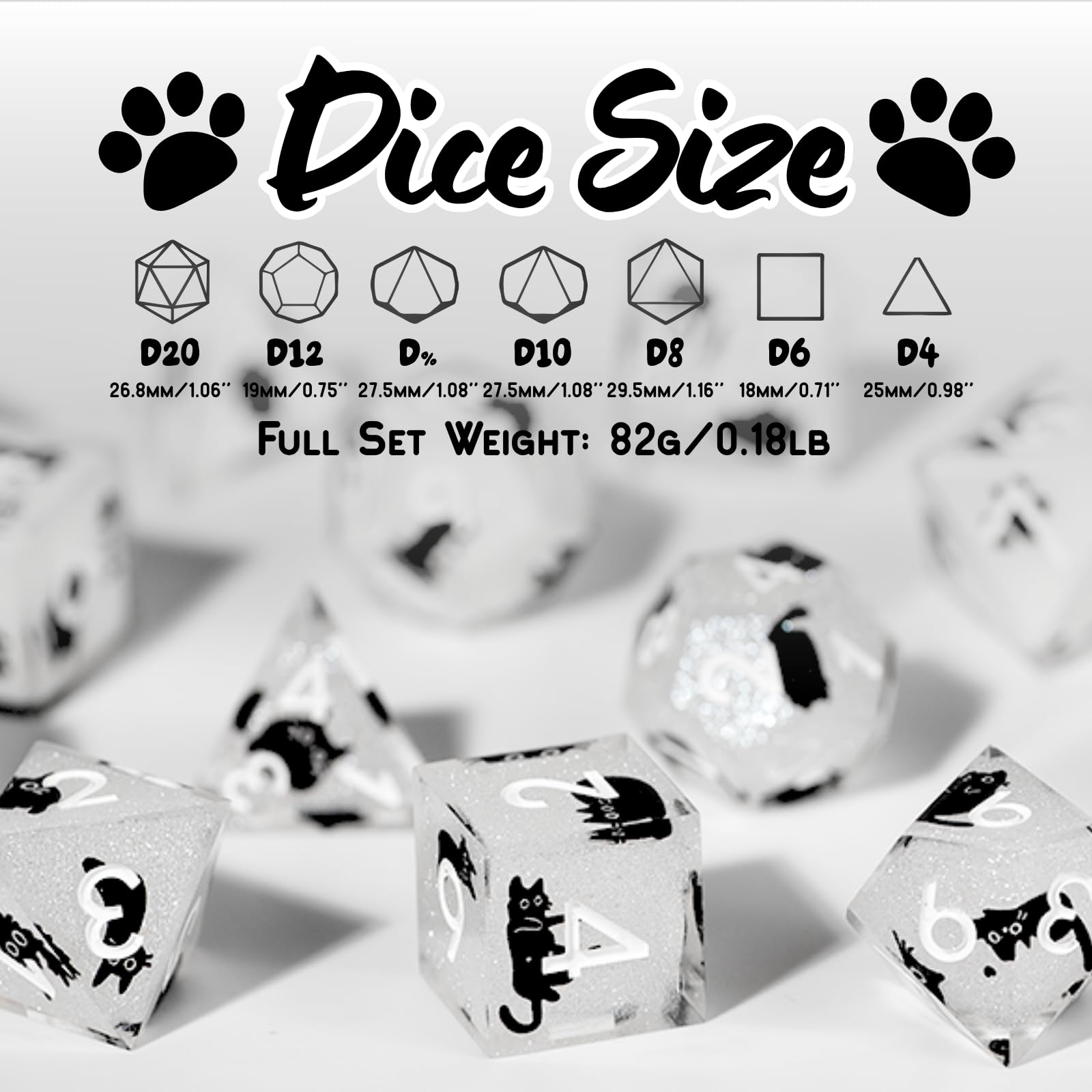 Set di dadi DND in resina, 7 pezzi, con scatola di ferro, per giochi di ruolo DND COC, giochi di ruolo e giochi da tavolo, idea regalo (nucleo scintillante)