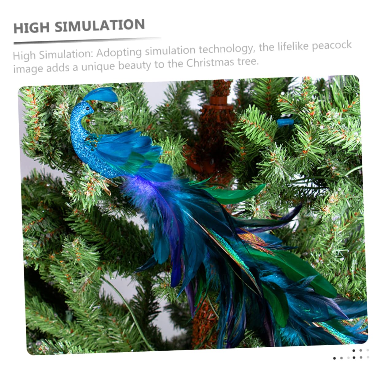 2stücke Pfauen-weihnachtsschmuck Aus Kunstschaum Glitzernder Vogeldekorationen Zum Anklipsen Ornamente Für Weihnachtsbäume Langlebige Und Vielseitige Heimdekoration