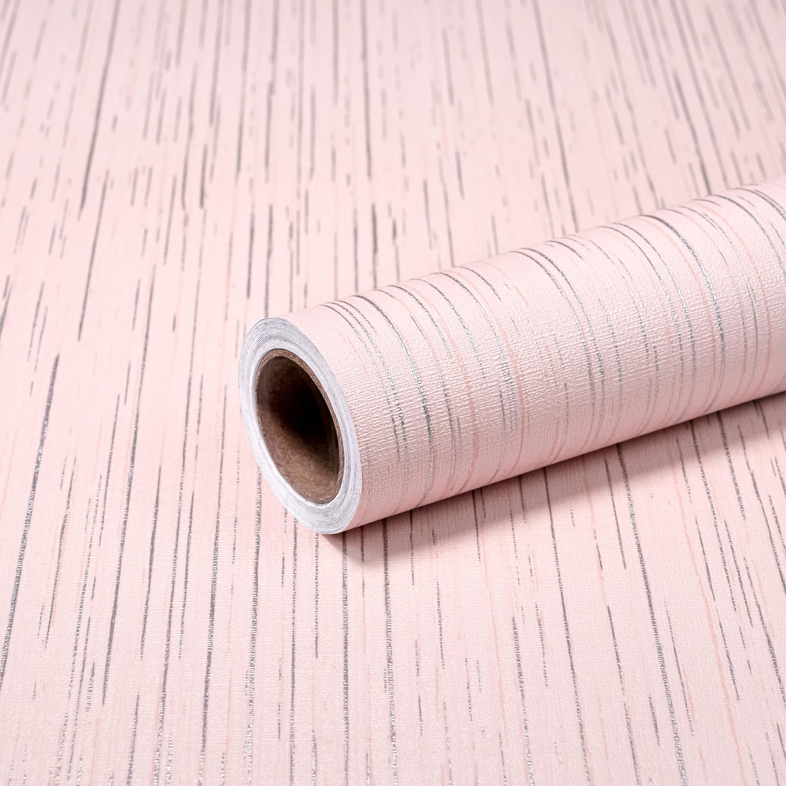 MeenJewe Pink Wallpaper 40 x 1200 cm Peel and Stick Wallpaper Self-Adhesive Contact Paper Waterproof Vinyl Removable Wall Paper for Bedroom,Cabinets,Living Room,Shelf Liner