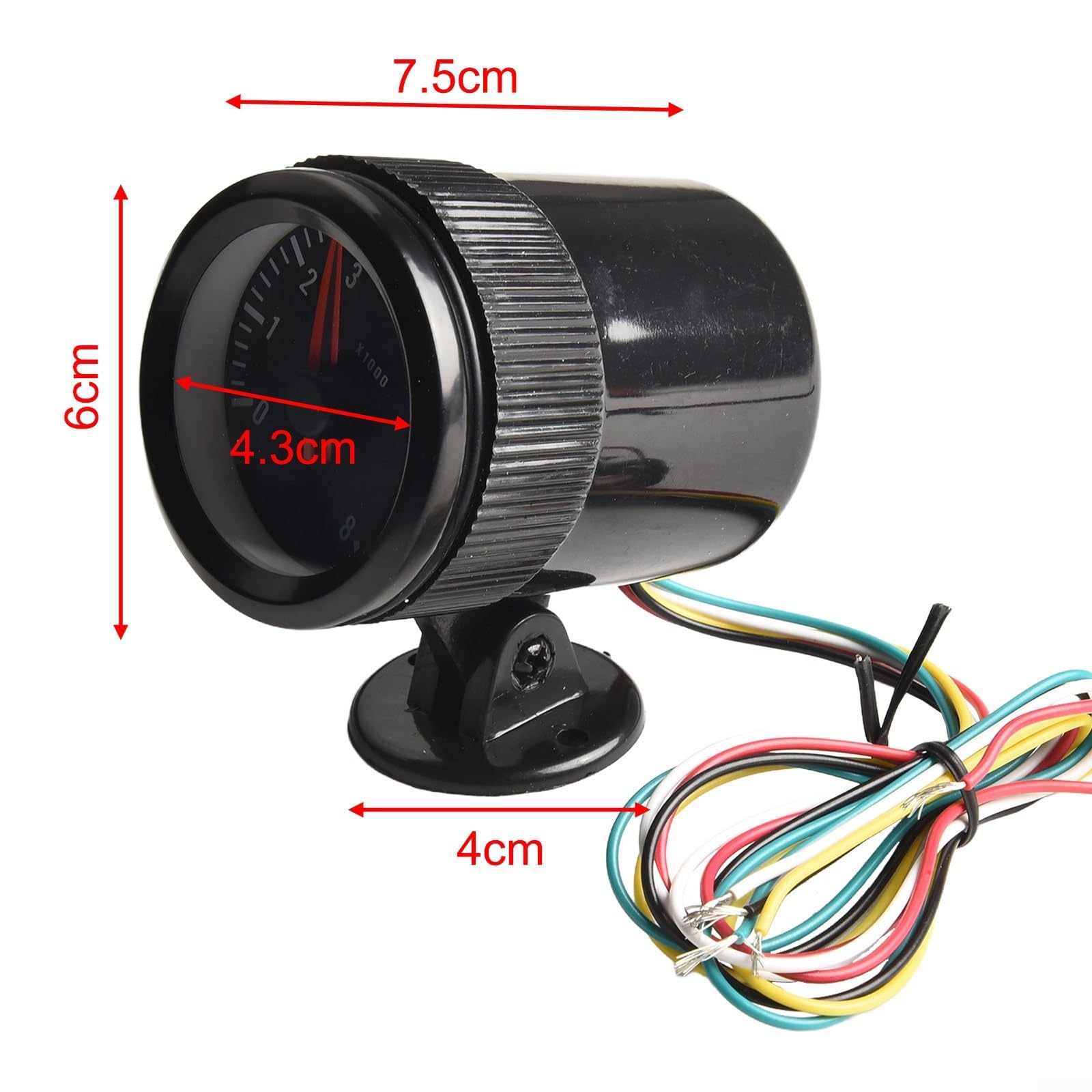 Lecreatekit Tacómetro de coche, para salpicadero, tacómetro de coche, indicador de luz LED, pantalla de contador de revoluciones, para ajuste de cilindro