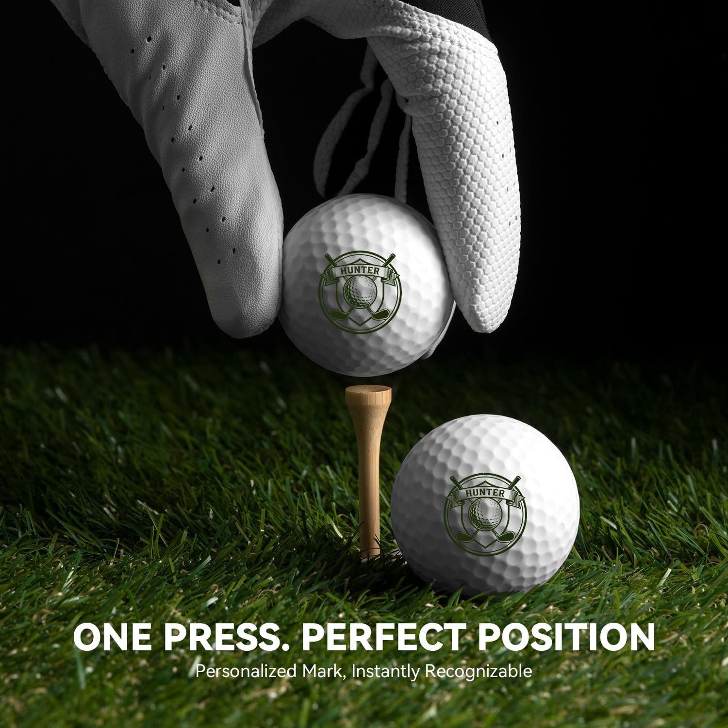 Custom Golf Ball Stamp Personalized Golf Ball Marker with Customizable Design Initials, Reusable Waterproof Metal Golf Stamp for Golfers, Ideal Father's Day Birthday Gift (Black) - Image 5