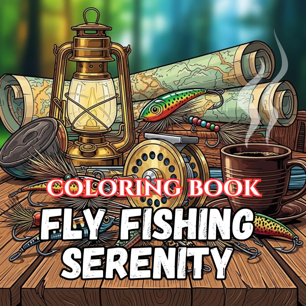 Fly Fishing Serenity: A Rustic Cabin & Wilderness Coloring Book Featuring Peaceful Rivers, Mountain Lakes, Cozy Cabins, Trout Fishing Scenes, and ... Adventures (Outdoor Escape Coloring Series)