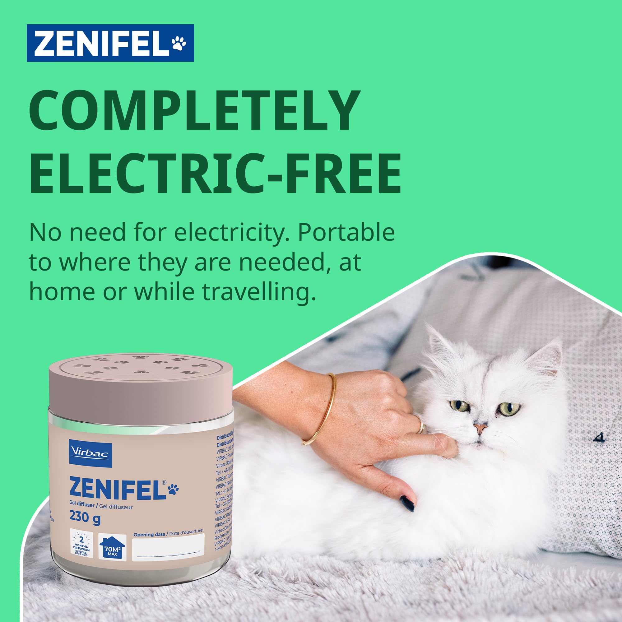 Virbac Gel Diffuseur à Base de Phéromones Chat et Herbe à Chat - Jusqu'à 2 Mois d'action - sans Électricité
