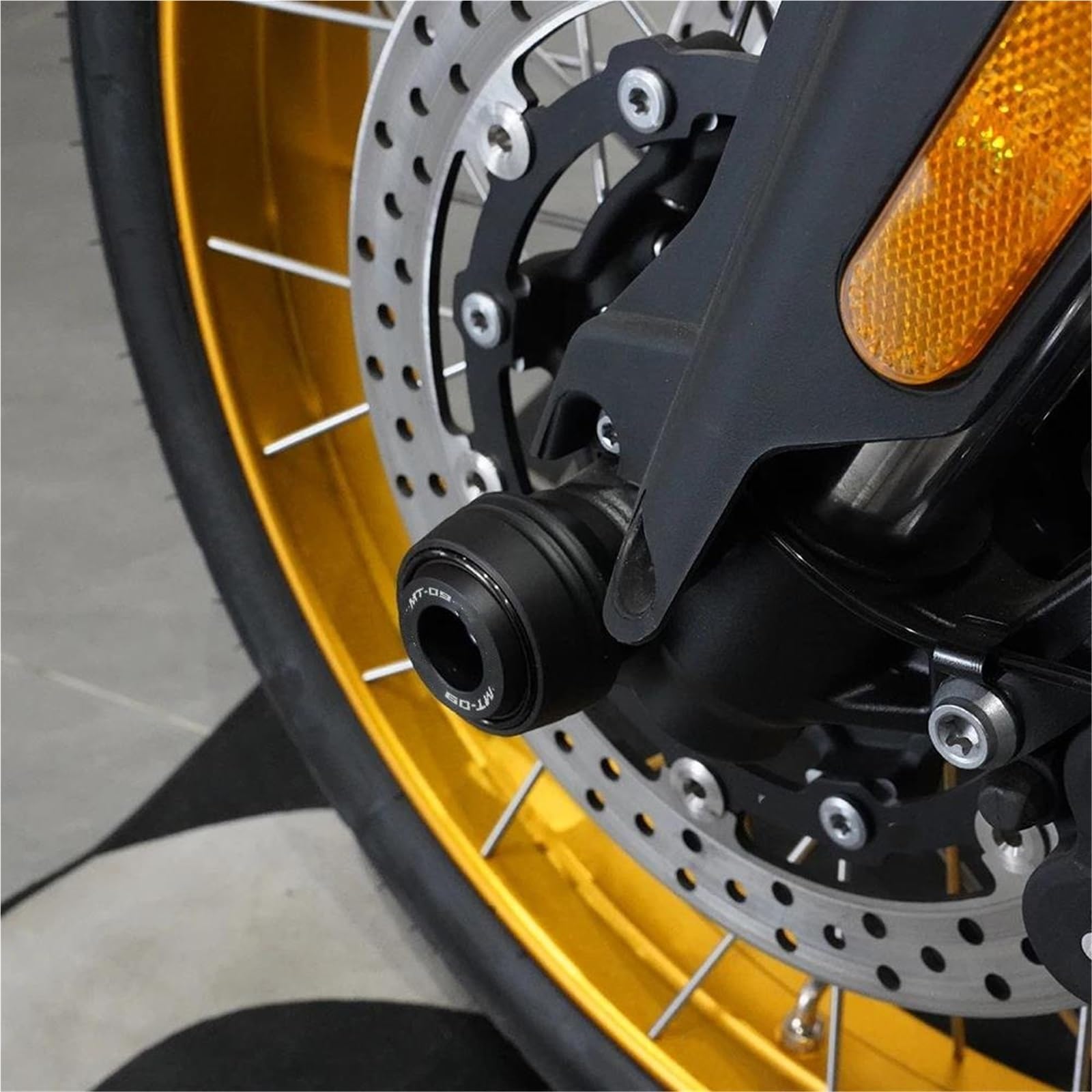 Protector Horquilla Delantera Trasera Motocicleta para Yamaha MT09 MT-09 2014-2020 MT 09 SP MT-09SP 2021-2025 Deslizadores Protector Almohadilla Choque Horquilla Rueda Moto(Titanio,Delantero Trasero)