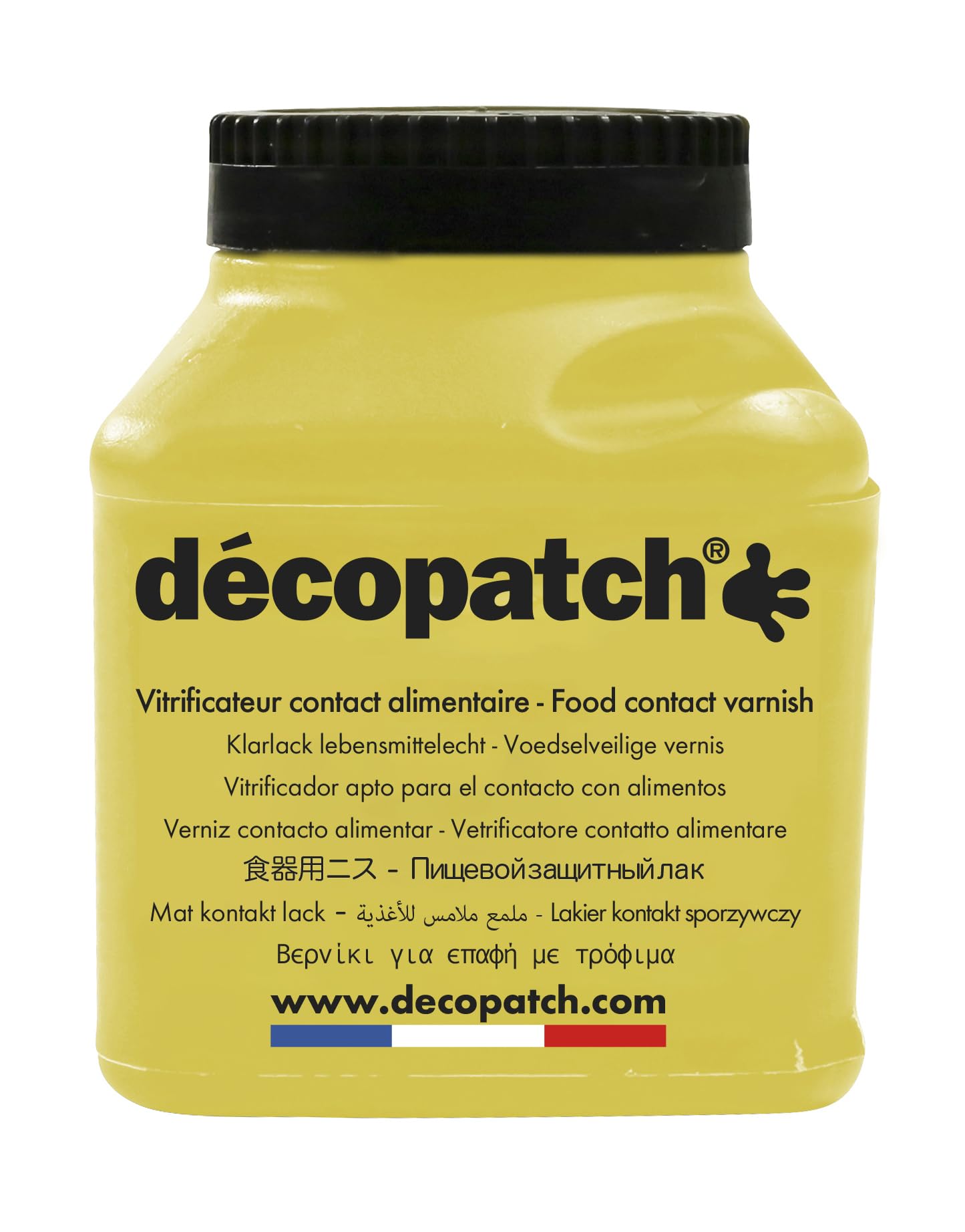 Décopatch - Ref VAAL180AC - Food Contact Varnish - Satin Finish - Suitable for Decorating Plates, Bowls & Other Items That Will Touch Food - 180ml Bottle
