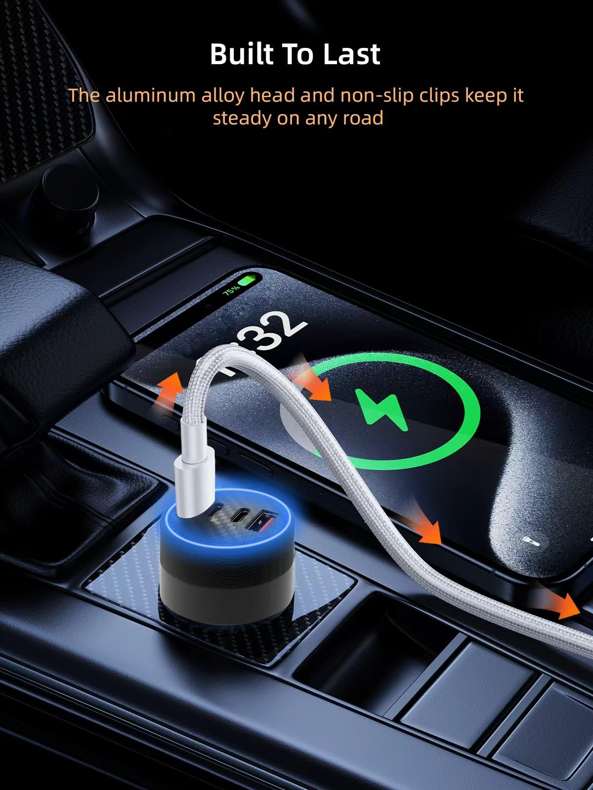 Cargador de coche 1PD&QC de 4 pulgadas