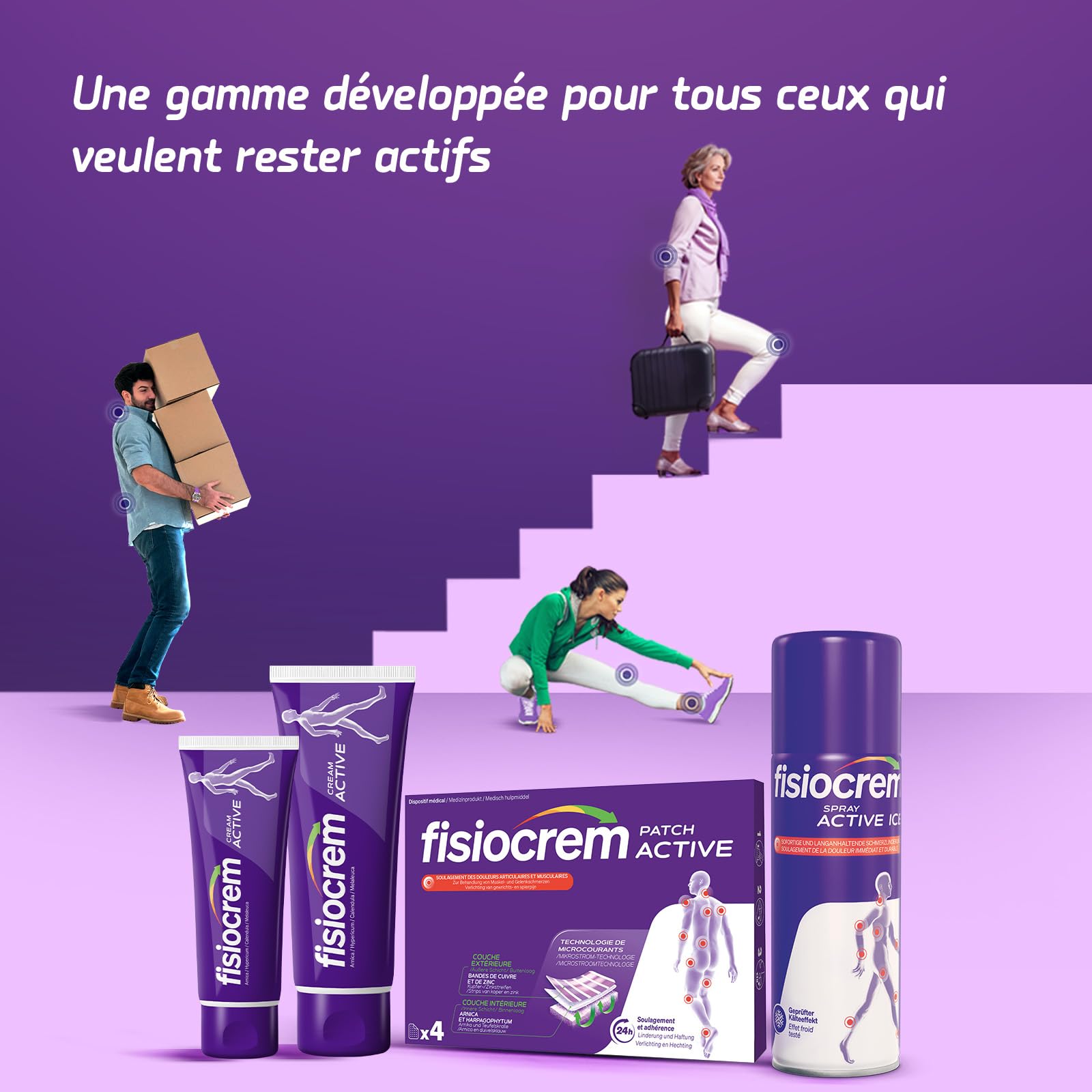 Fisiocrem Cream Active - Crème Apaisante Zones de Tension - 93% Ingrédients Naturels - Formats 200 ml