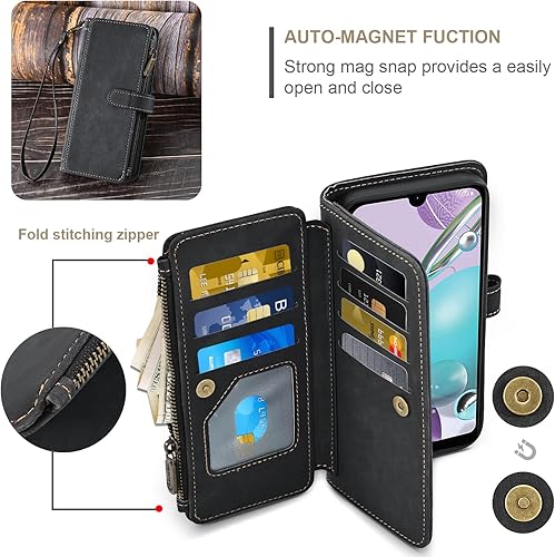 Miniatura 5 de Asuwish Funda de teléfono para LG Aristo 5K31Fortune 3Phoenix 5K8xTribute MonarchRisio 4, protector de pantalla con tapa para tarjetero, celular