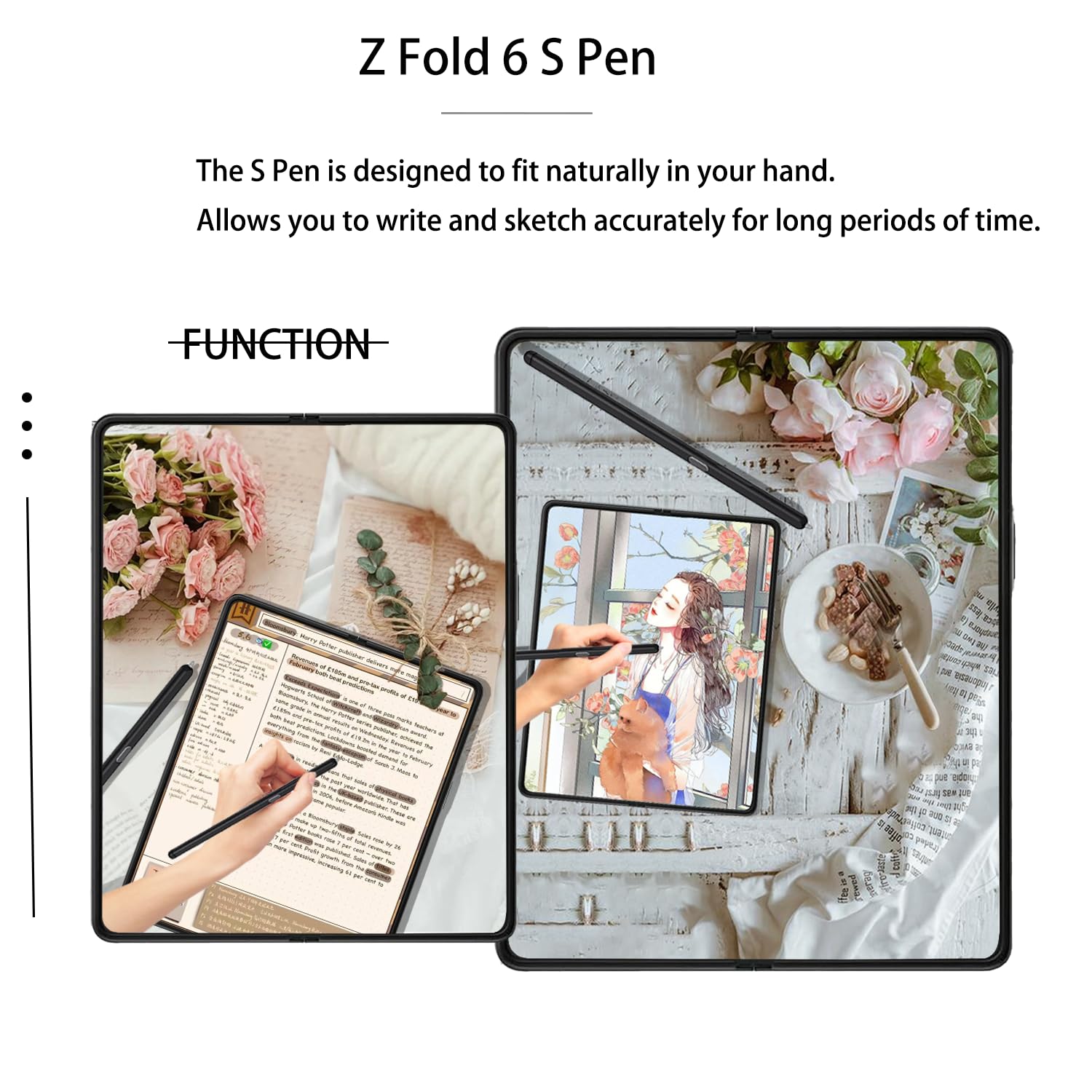 Galaxy Z Fold6 S Pen Fold Edition Compatible avec Galaxy Z Fold6 5G Noir