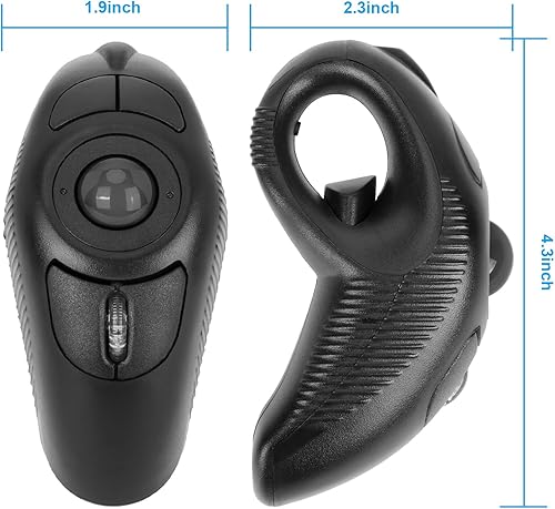 Miniatura 5 de welspo Ratón inalámbrico USB Handheld Finger Trackball (negro) con puntero láser
